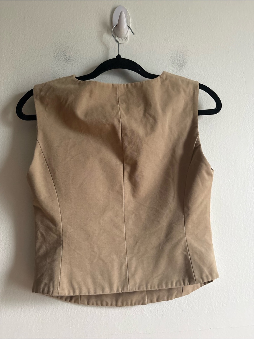 Faraway Sz S (42) Tan Cotton Structured Tailored Vest - Picture 4 of 9
